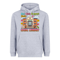 Heather Grey hot girls support their local library Heavyweight Hoodie - Artiststas