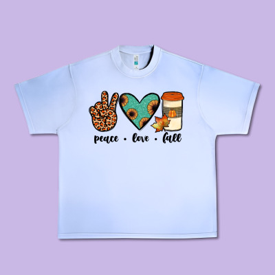Peace Love Fall Urban Heavy Tee Designed By Jahusdesignshop