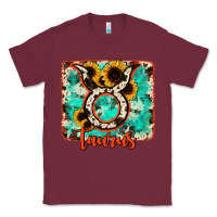 Burgundy taurus turquoise cowhide Classic Tee - RanaPortraitStore