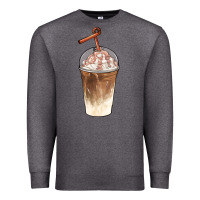 Charcoal Heather iced coffee with cream Premium Sweatshirt - BarkalooDesign