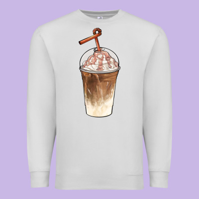 Iced Coffee With Cream Premium Sweatshirt Designed By Barkaloodesign