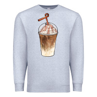 Heather Grey iced coffee with cream Premium Sweatshirt - BarkalooDesign