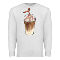 Oatmeal Heather iced coffee with cream Premium Sweatshirt - BarkalooDesign
