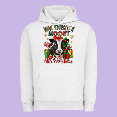 Have Yourself A Little Christmas Cow Urban Hoodie Designed By Cowgirlartshop