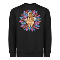 Black easter leopard bunny sunflower Heavyweight Sweatshirt - Artiststas