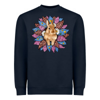 Navy easter leopard bunny sunflower Heavyweight Sweatshirt - Artiststas