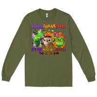 Army Green Hallothanksmas Long Sleeve Tee - NancyCooperArtShop