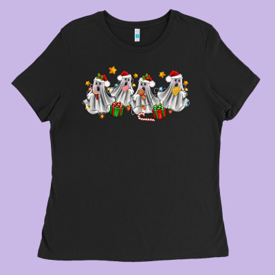 Pantasmas Ghost Christmas Ladies Tee Designed By Zillion Design Studio