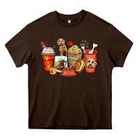 Chocolate Brown labradoodle coffee cups Heavy Core Tee - Zillion Design Studio