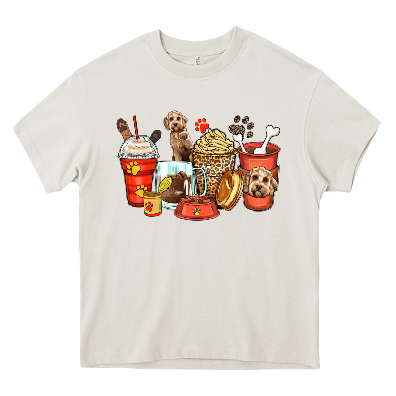 Labradoodle Coffee Cups Heavy Core Tee by Zillion Design Studio | Teevron