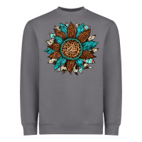 Storm gemstone cowhide leopard turquoise sunflower Heavyweight Sweatshirt - Artiststas