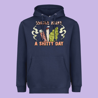 Smoke Away A Sh Tty Day Heavyweight Hoodie Designed By Artiststas