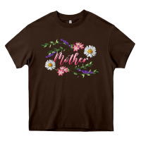 Chocolate Brown floral mother Heavy Core Tee - RanaPortraitStore