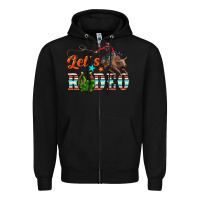 Black lets rodeo Zipper Hoodie - NancyCooperArtShop