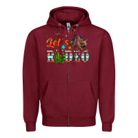 Burgundy lets rodeo Zipper Hoodie - NancyCooperArtShop