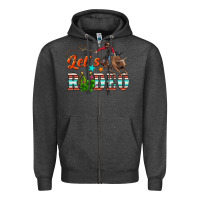 Charcoal Heather lets rodeo Zipper Hoodie - NancyCooperArtShop