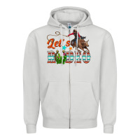 Dove Grey lets rodeo Zipper Hoodie - NancyCooperArtShop