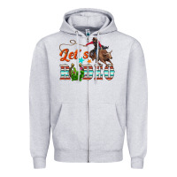 Heather Grey lets rodeo Zipper Hoodie - NancyCooperArtShop