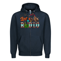 Navy lets rodeo Zipper Hoodie - NancyCooperArtShop