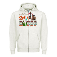 Oatmeal Heather lets rodeo Zipper Hoodie - NancyCooperArtShop