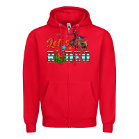 Red lets rodeo Zipper Hoodie - NancyCooperArtShop