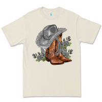 Bone gray cowgirl and roses Premium Tee - AdoDesignShop