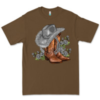 Cacao gray cowgirl and roses Premium Tee - AdoDesignShop