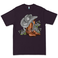 Plum gray cowgirl and roses Premium Tee - AdoDesignShop