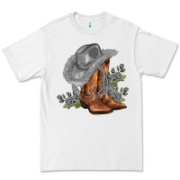 White gray cowgirl and roses Premium Tee - AdoDesignShop
