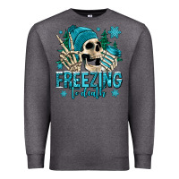 Charcoal Heather freezing to death winter skull Premium Sweatshirt - Jasminsmagicworld