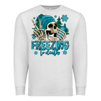Oatmeal Heather freezing to death winter skull Premium Sweatshirt - Jasminsmagicworld