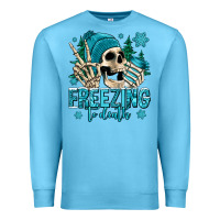 Ocean Blue freezing to death winter skull Premium Sweatshirt - Jasminsmagicworld