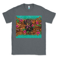 Charcoal Heather dachshund Classic Tee - BarkalooDesign