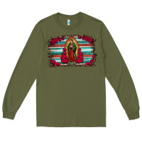 Army Green lady of guadalupe serape and roses Long Sleeve Tee - Jasminsmagicworld