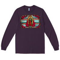 Plum lady of guadalupe serape and roses Long Sleeve Tee - Jasminsmagicworld