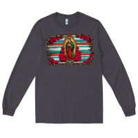 Smoke lady of guadalupe serape and roses Long Sleeve Tee - Jasminsmagicworld