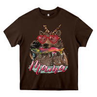 Chocolate Brown mother's day mama bear wıth bandana and glasses Heavy Core Tee - RanaPortraitStore