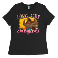 Black western long live cowgirls Ladies Tee - texasbilliewilder