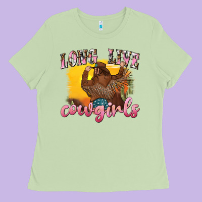 Western Long Live Cowgirls Ladies Tee Designed By Texasbilliewilder