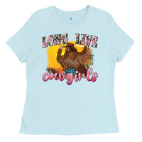 Baby Blue western long live cowgirls Ladies Tee - texasbilliewilder