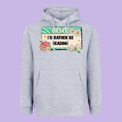 Hello Id Rather Be Reading Heavyweight Hoodie Designed By Artiststas