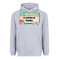 Heather Grey hello id rather be reading Heavyweight Hoodie - Artiststas