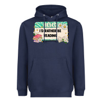 Navy hello id rather be reading Heavyweight Hoodie - Artiststas