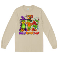 Mushroom Happy Hallothanksmas Long Sleeve Tee - NancyCooperArtShop