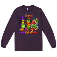 Plum Happy Hallothanksmas Long Sleeve Tee - NancyCooperArtShop