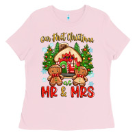 Bubblegum Pink our first christmas as mr and mrs Ladies Tee - Zillion Design Studio