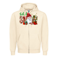 Sandshell let it snow with snowman Zipper Hoodie - NancyCooperArtShop