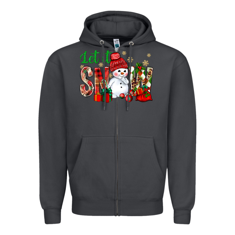 Let It Snow With Snowman Zipper Hoodie by NancyCooperArtShop | Teevron
