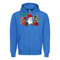 True Royal let it snow with snowman Zipper Hoodie - NancyCooperArtShop