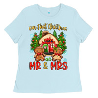 Baby Blue our first christmas as mr and mrs Ladies Tee - Zillion Design Studio
